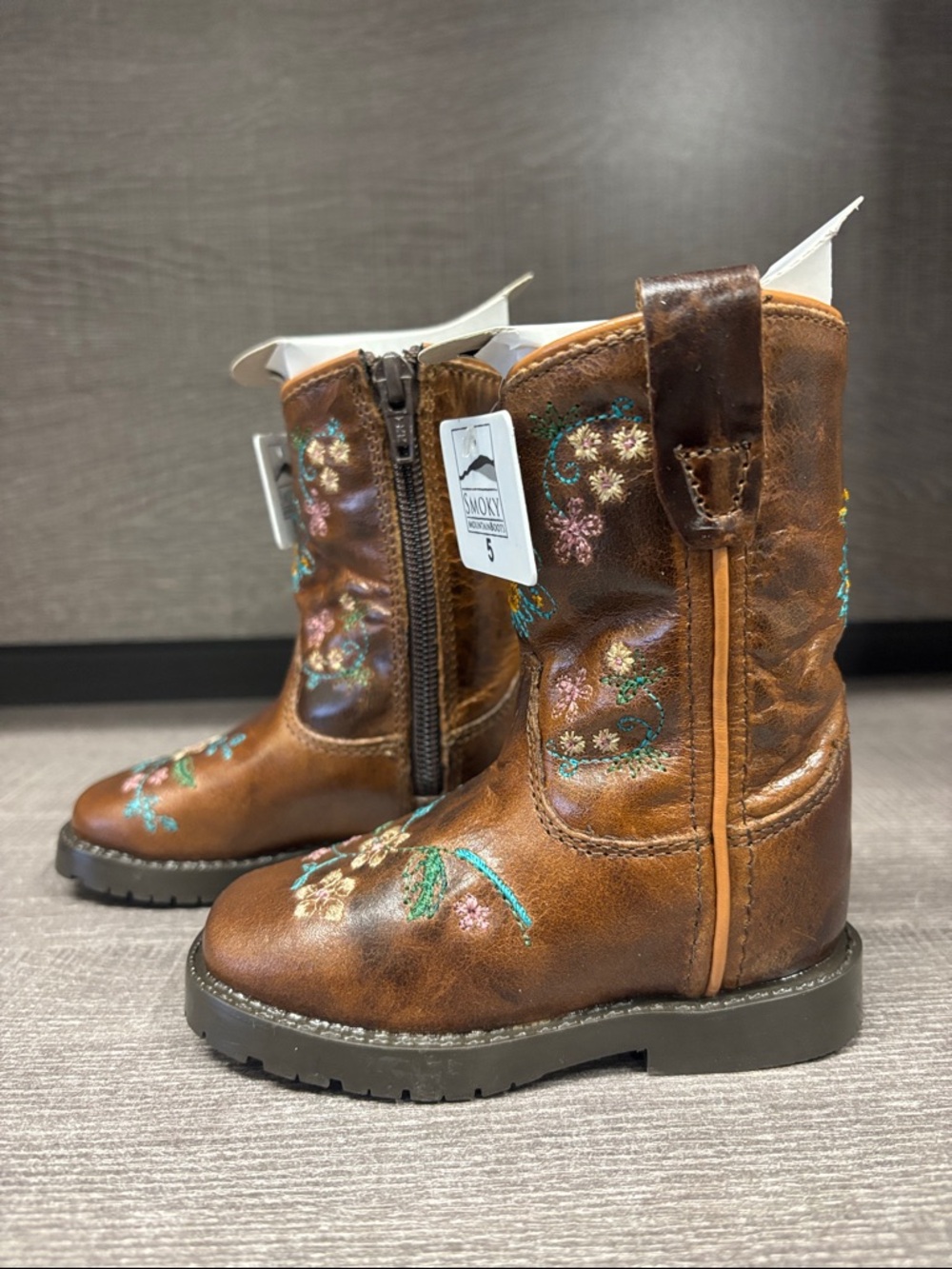 Toddler Smoky Mountain Floralie Western/Cowboy Boots (Brown) - Size 5